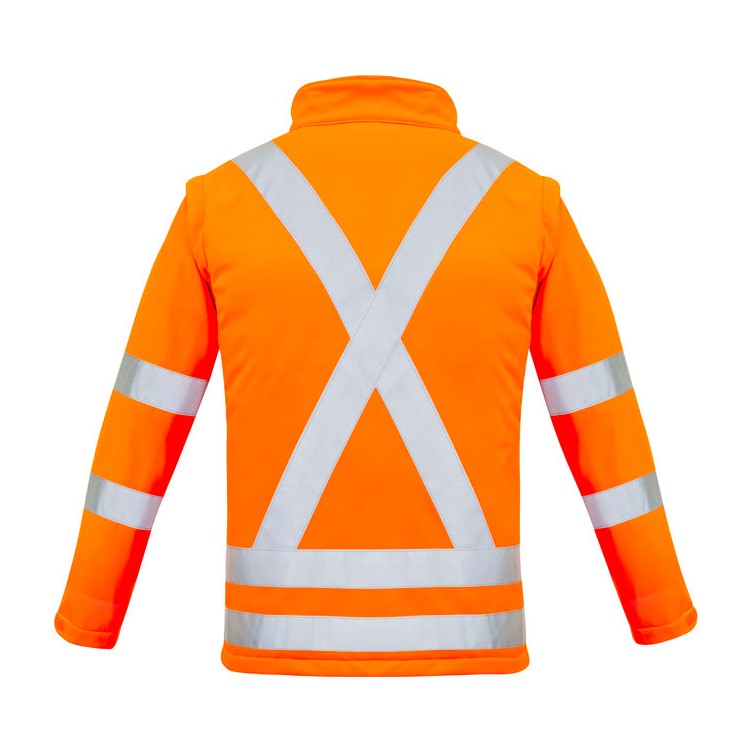 Syzmik Womens Hi Vis NSW Rail X Back 2 In 1 Softshell Jacket ZJ770 in Orange
