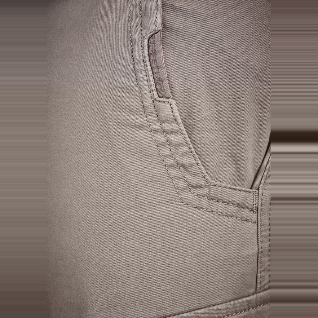 Syzmik Mens Streetworx Curved Cargo Pant ZP360 in Khaki, worn by model, view 2