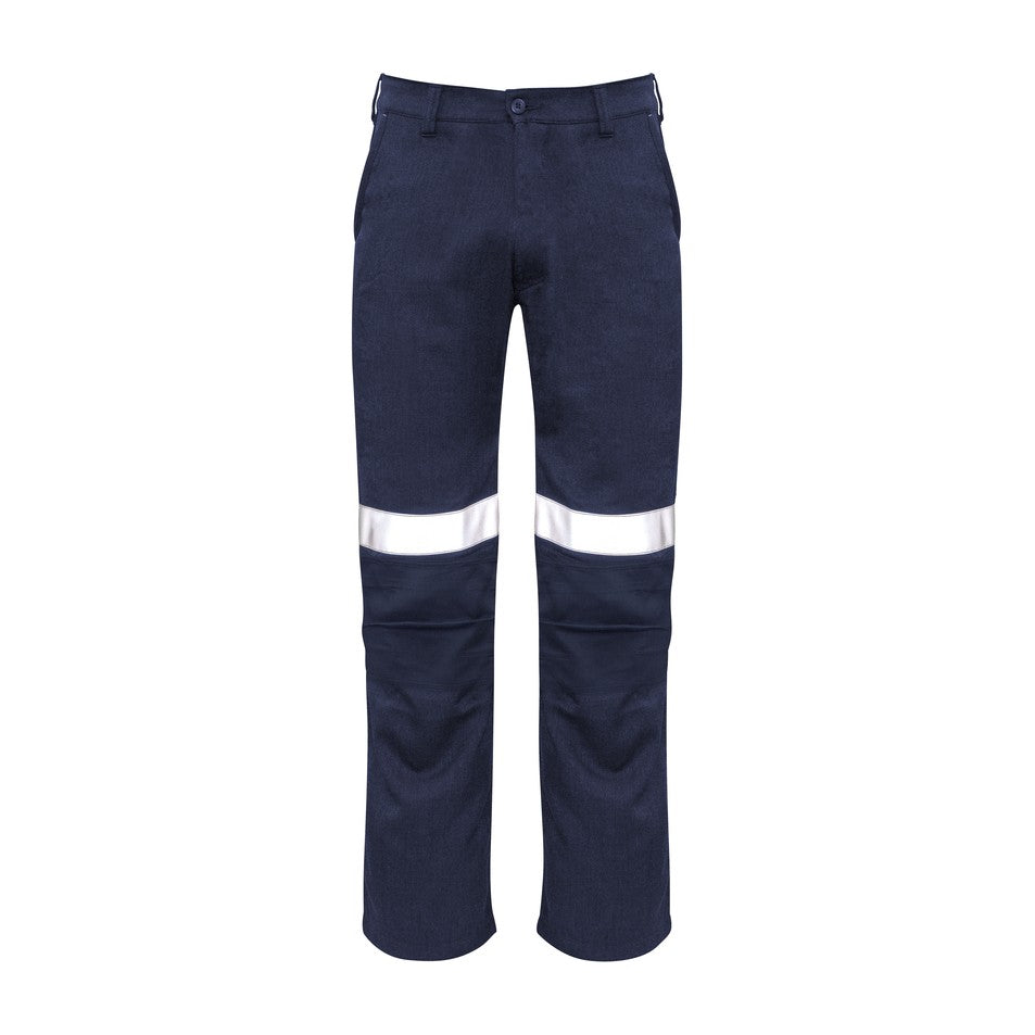 Syzmik Mens Orange Flame Traditional Style Taped Work Pant ZP523, worn by model