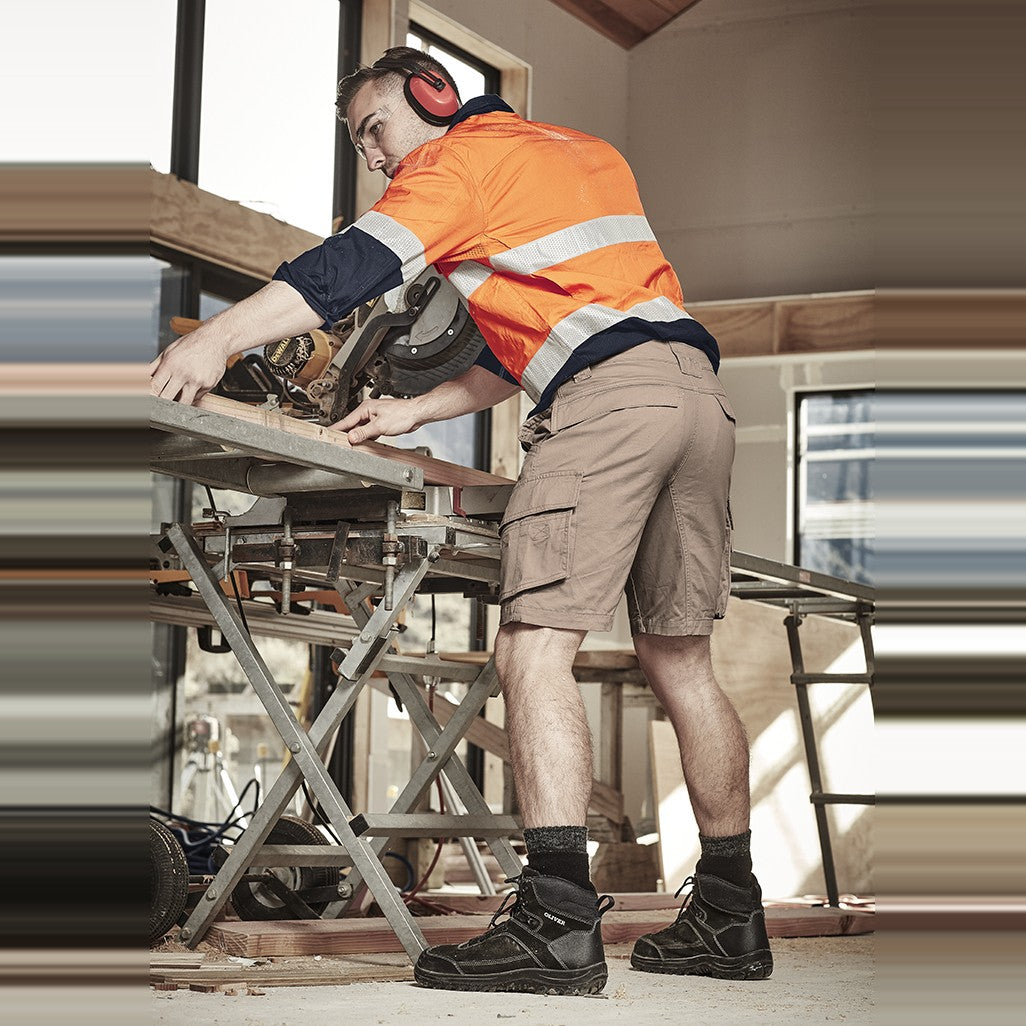 Syzmik Mens Streetworx Curved Cargo Short ZS360, worn by model