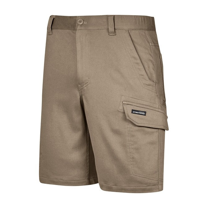 Syzmik Mens Streetworx Comfort Short ZS445 in Khaki, view 3