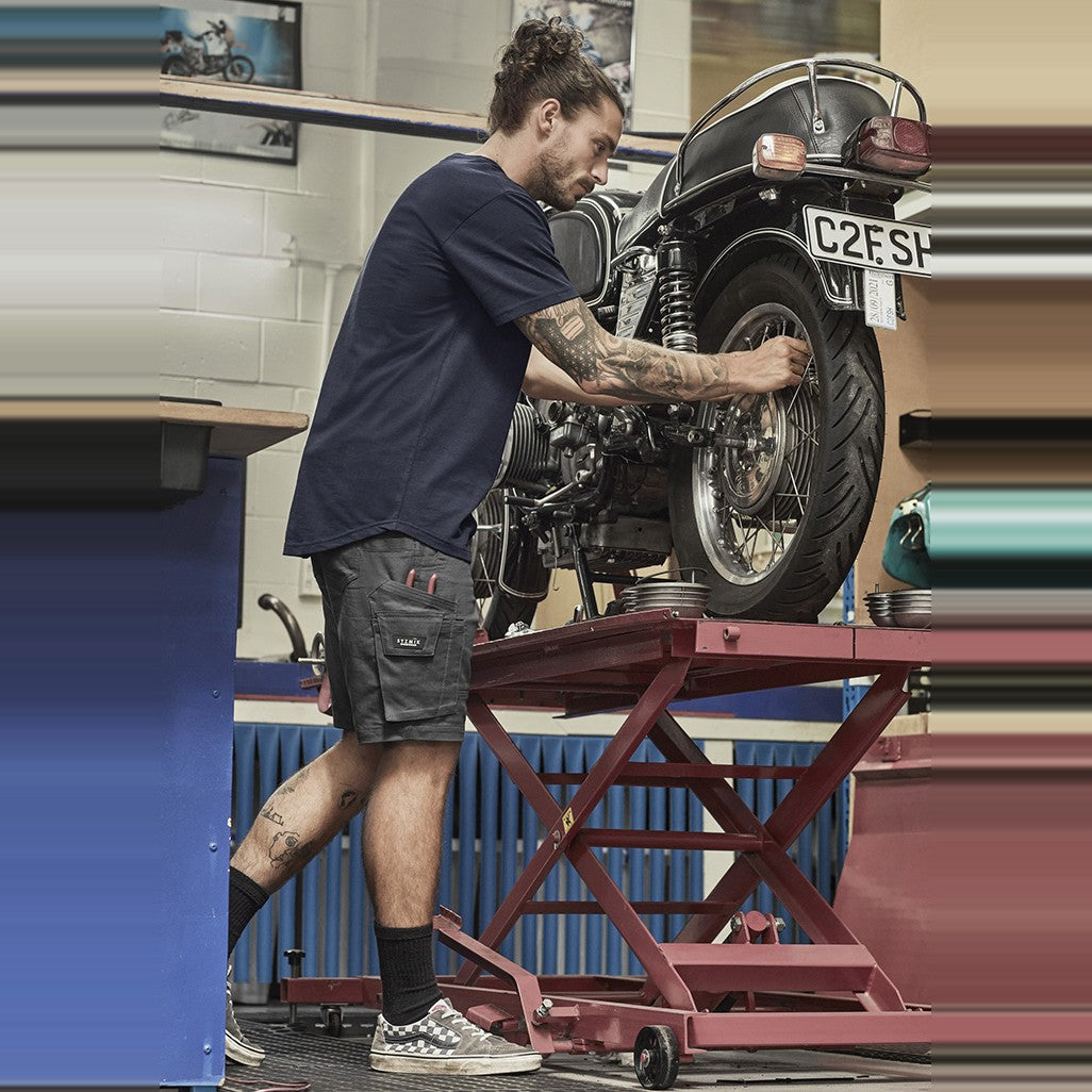 Syzmik Mens Rugged Cooling Stretch Short ZS605, worn by model