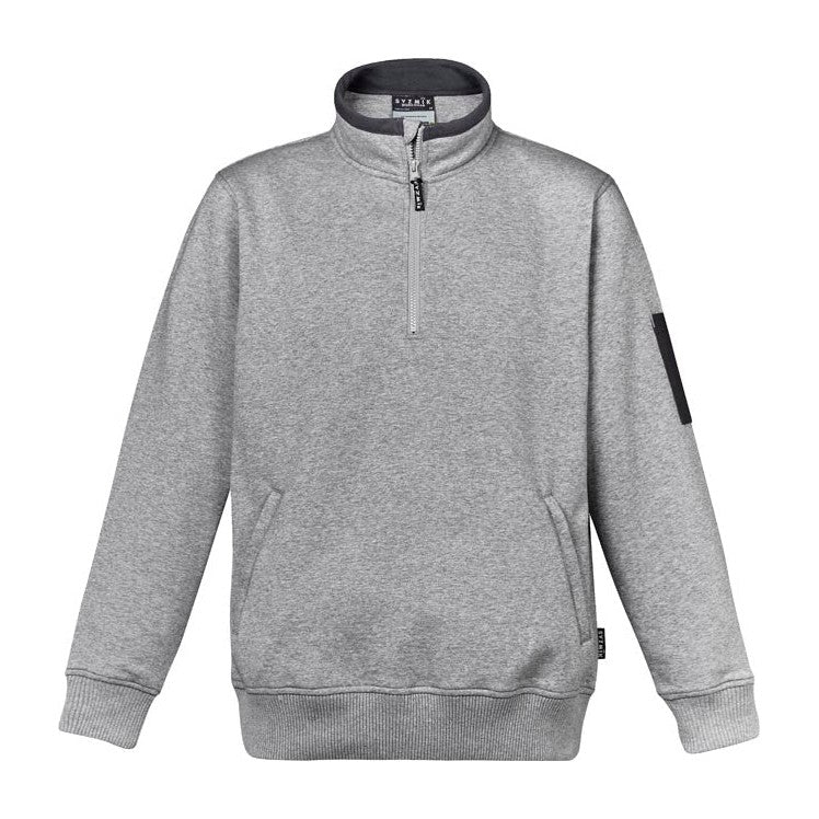 Syzmik Unisex 1/4 Brushed Fleece Pullover ZT366 in Grey Marle/Charcoal