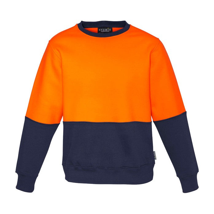 Syzmik Unisex Hi Vis Crew Sweatshirt ZT475, worn by model