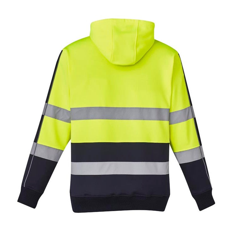 Syzmik Unisex Hi Vis Stretched Taped Hoodie ZT483 in Yellow/Navy