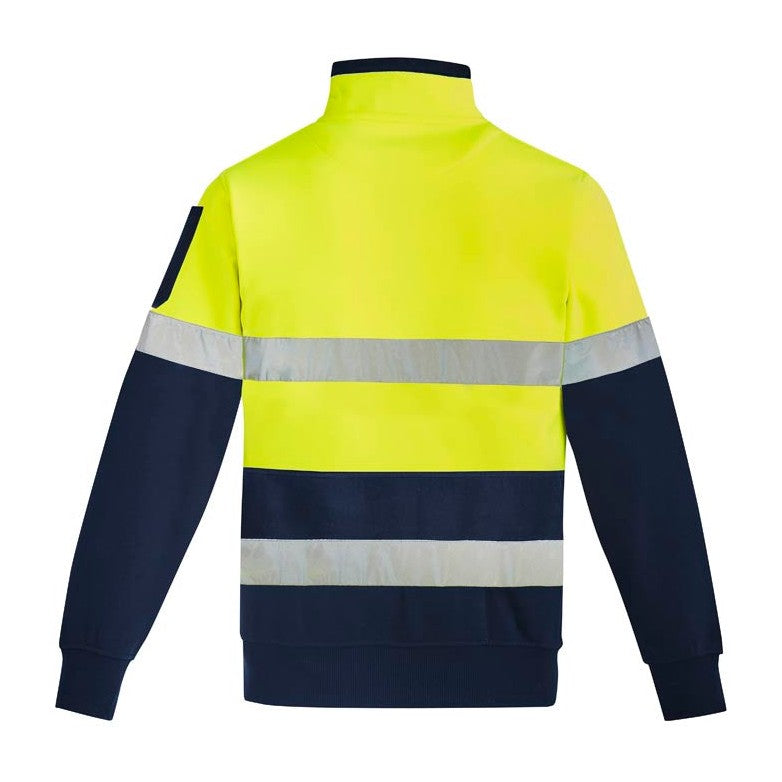 Syzmik Unisex Hi Vis 1/4 Zip Pullover - Hoop Taped ZT567 in Yellow/Navy