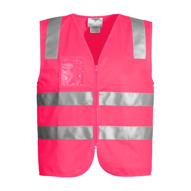 Syzmik Unisex Hi Vis Zip Vest ZV998 in Pink