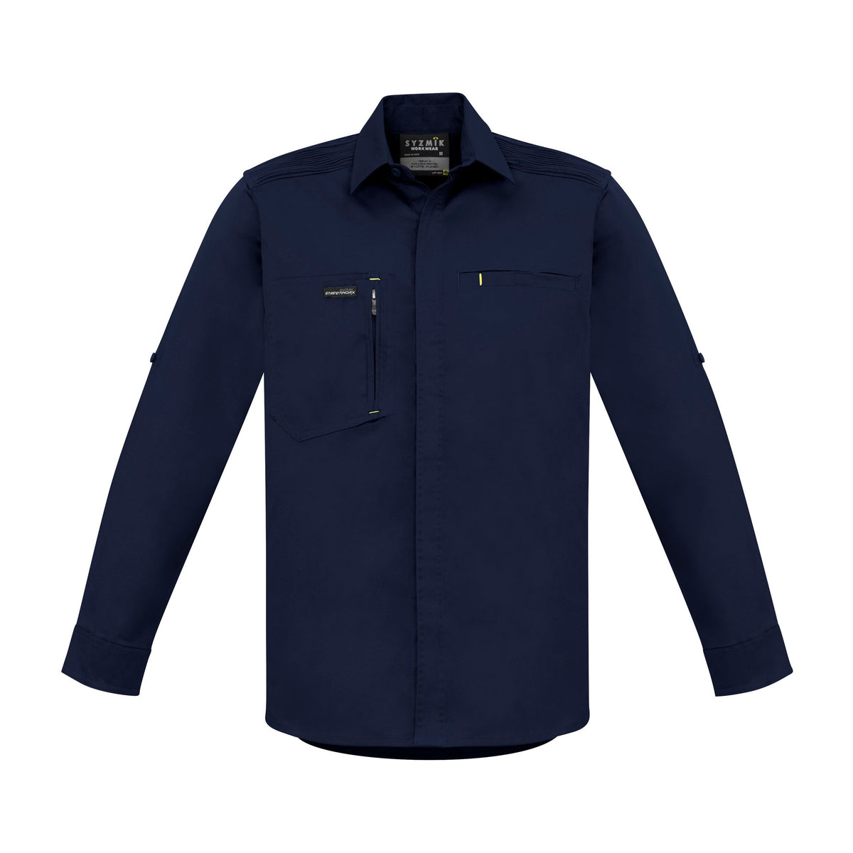 Syzmik Mens Streetworx L/S Stretch Shirt ZW350 in Navy