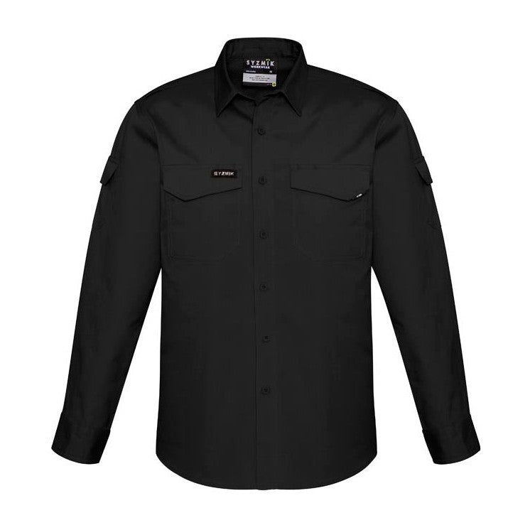 Syzmik Mens Rugged Cooling Long Sleeve Shirt ZW400 in Black