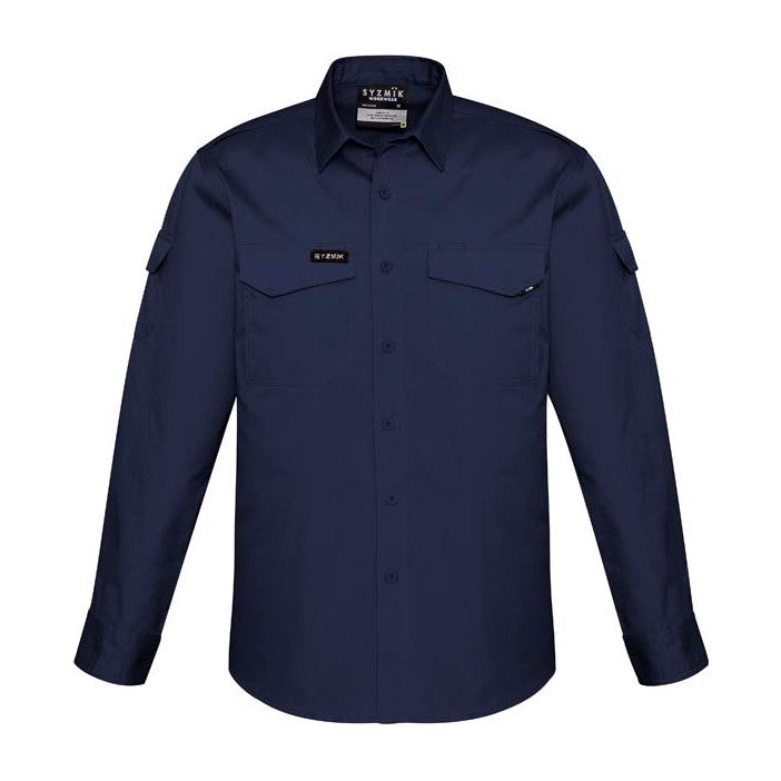 Syzmik Mens Rugged Cooling Long Sleeve Shirt ZW400 CLEARANCE in Navy