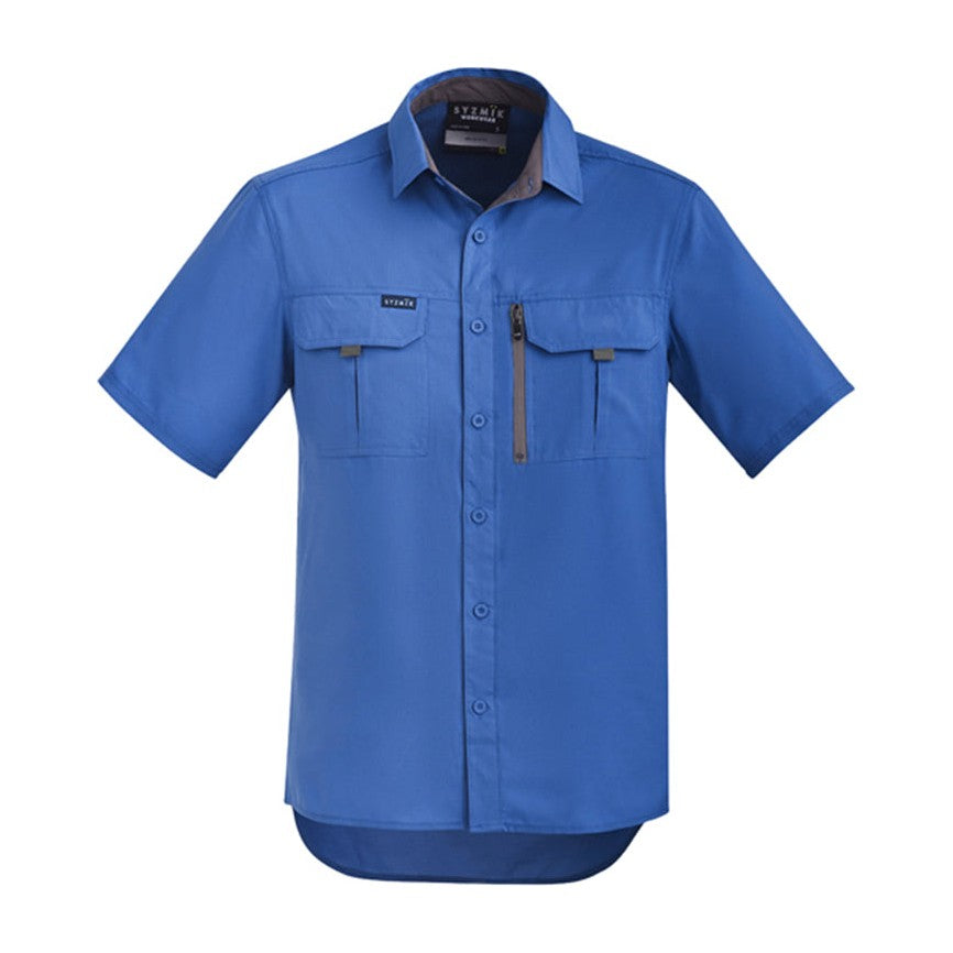 Syzmik Mens Outdoor S/S Shirt ZW465 in Blue