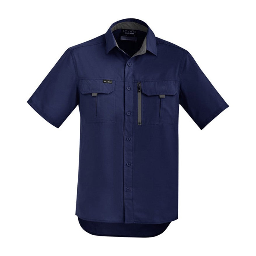 Syzmik Mens Outdoor S/S Shirt ZW465 in Navy