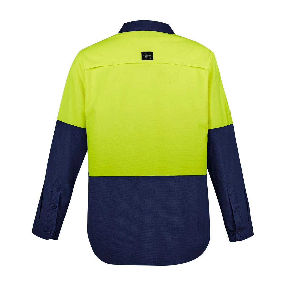 Syzmik Mens Hi Vis Outdoor Long Sleeve Shirt ZW468 in Yellow/Navy