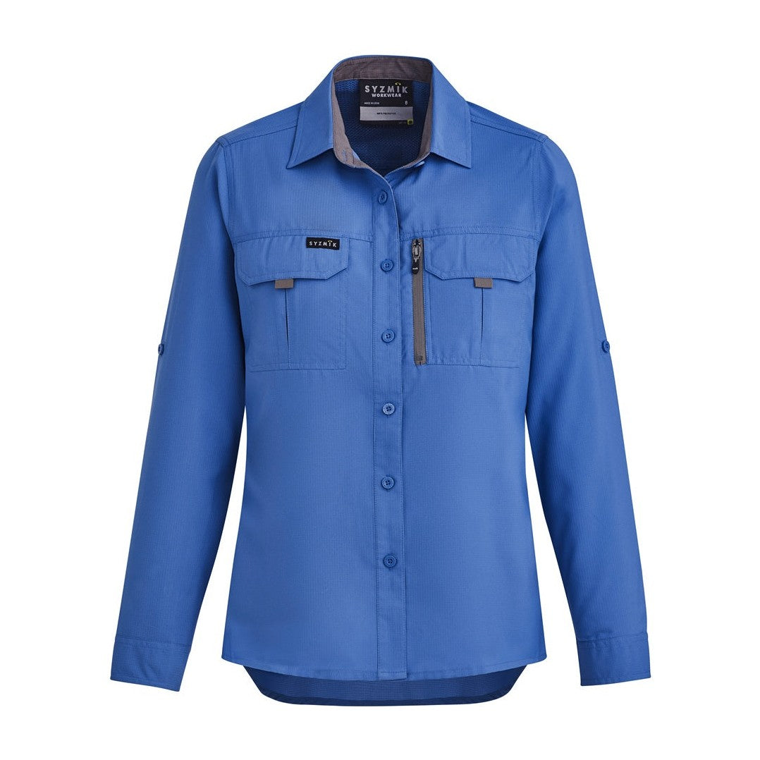 Syzmik Womens Outdoor Long Sleeve Shirt ZW760 in Blue
