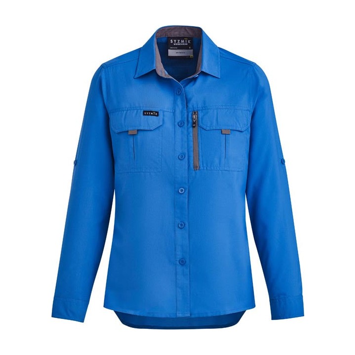 Syzmik Womens Outdoor Long Sleeve Shirt ZW760 in Cobalt