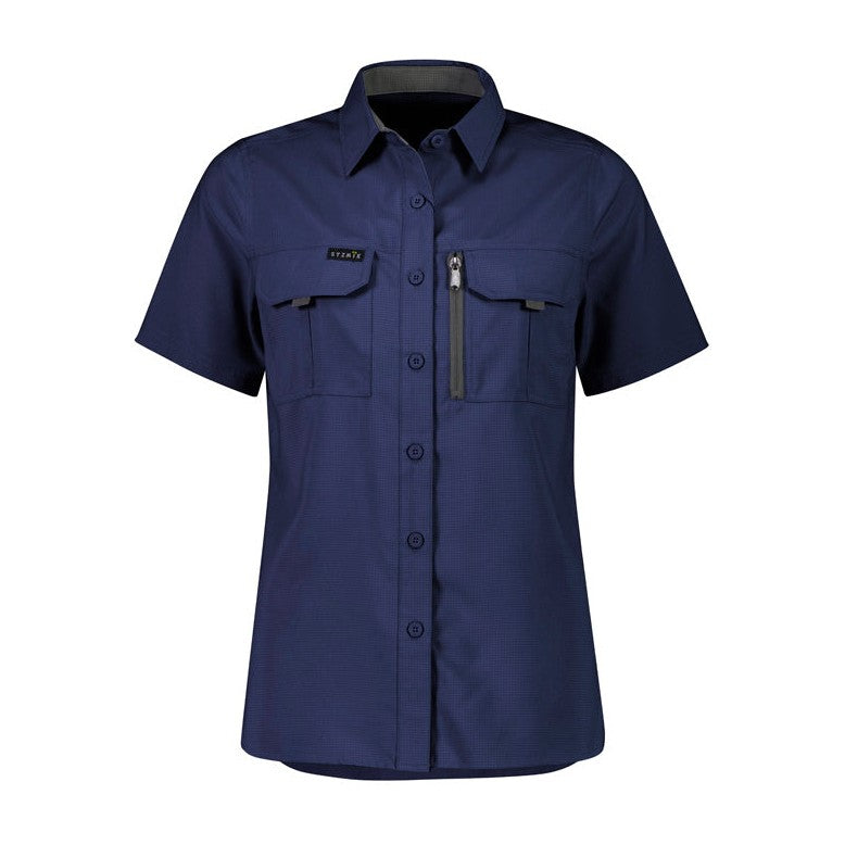 Syzmik Womens Outdoor Short Sleeve Shirt ZW765 in Navy