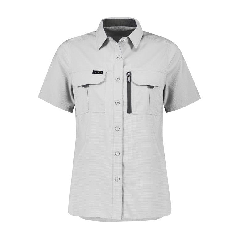 Syzmik Womens Outdoor Short Sleeve Shirt ZW765 in Stone