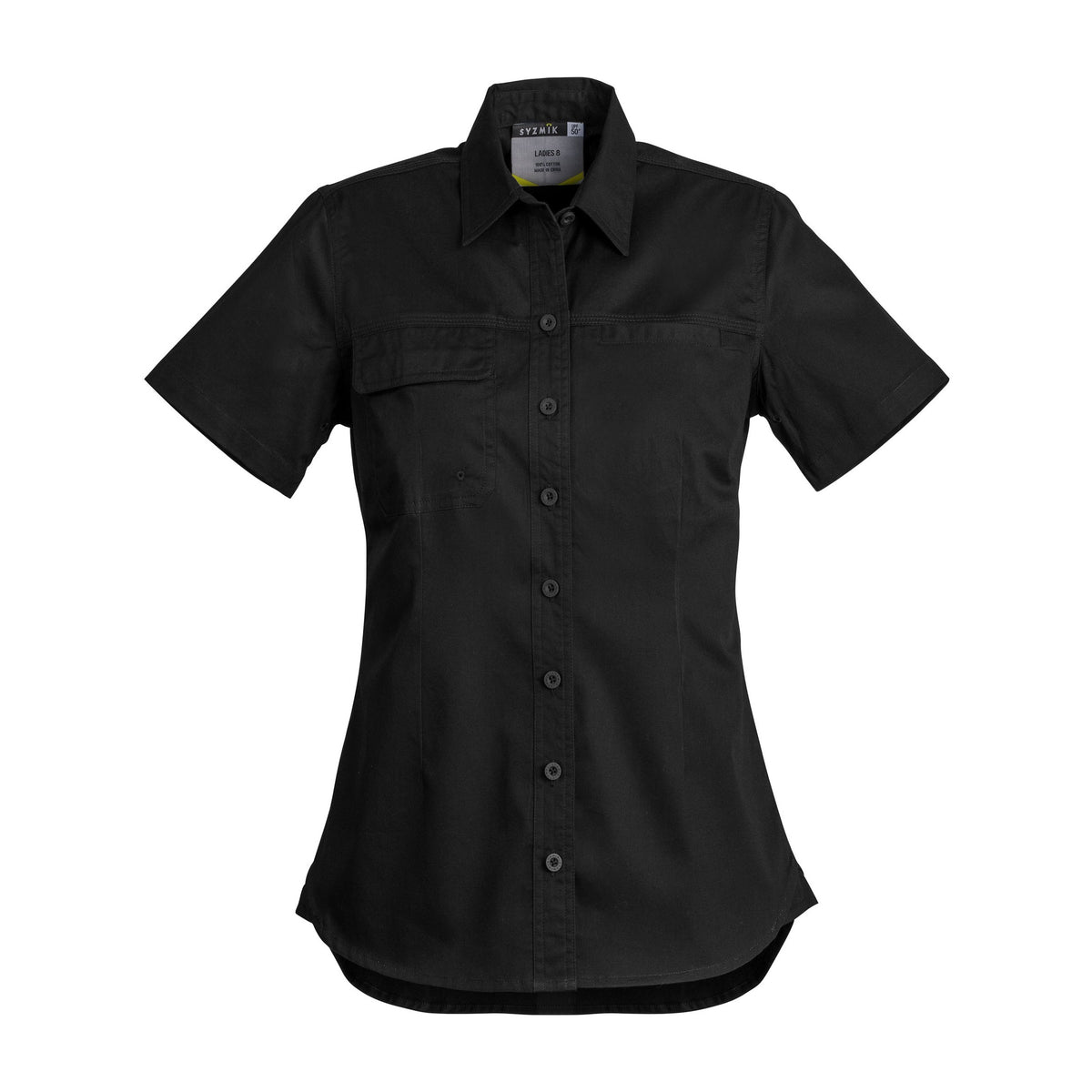 Syzmik Womens Lightweight Tradie Short Sleeve Shirt ZWL120 in Black