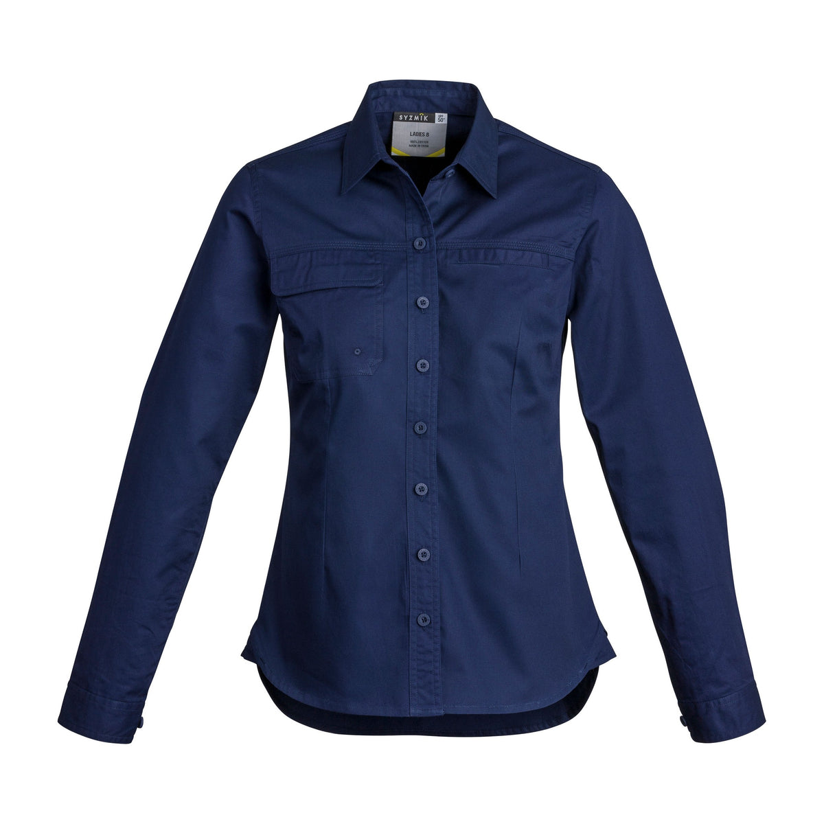 Syzmik Womens Lightweight Tradie Long Sleeve Shirt ZWL121 in Blue