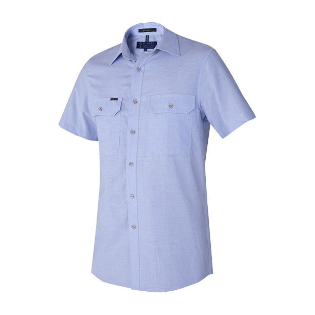 Pilbara Mens Chambray Short Sleeve Shirt RMPC007S in Chambray Blue