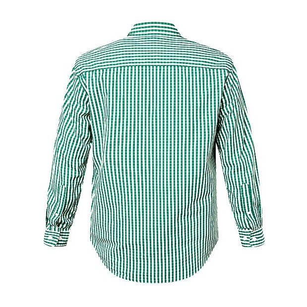 Pilbara Mens Check Long Sleeve Shirt RMPC004 in Emerald/White Check, back view