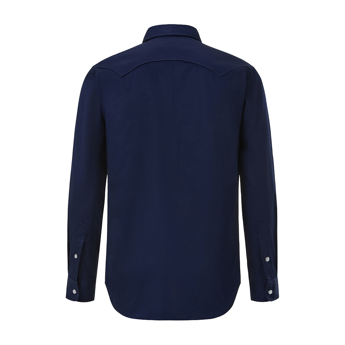 Pilbara Western Mens Snap Button Long Sleeve Shirt RMPW035 in French Navy, back view