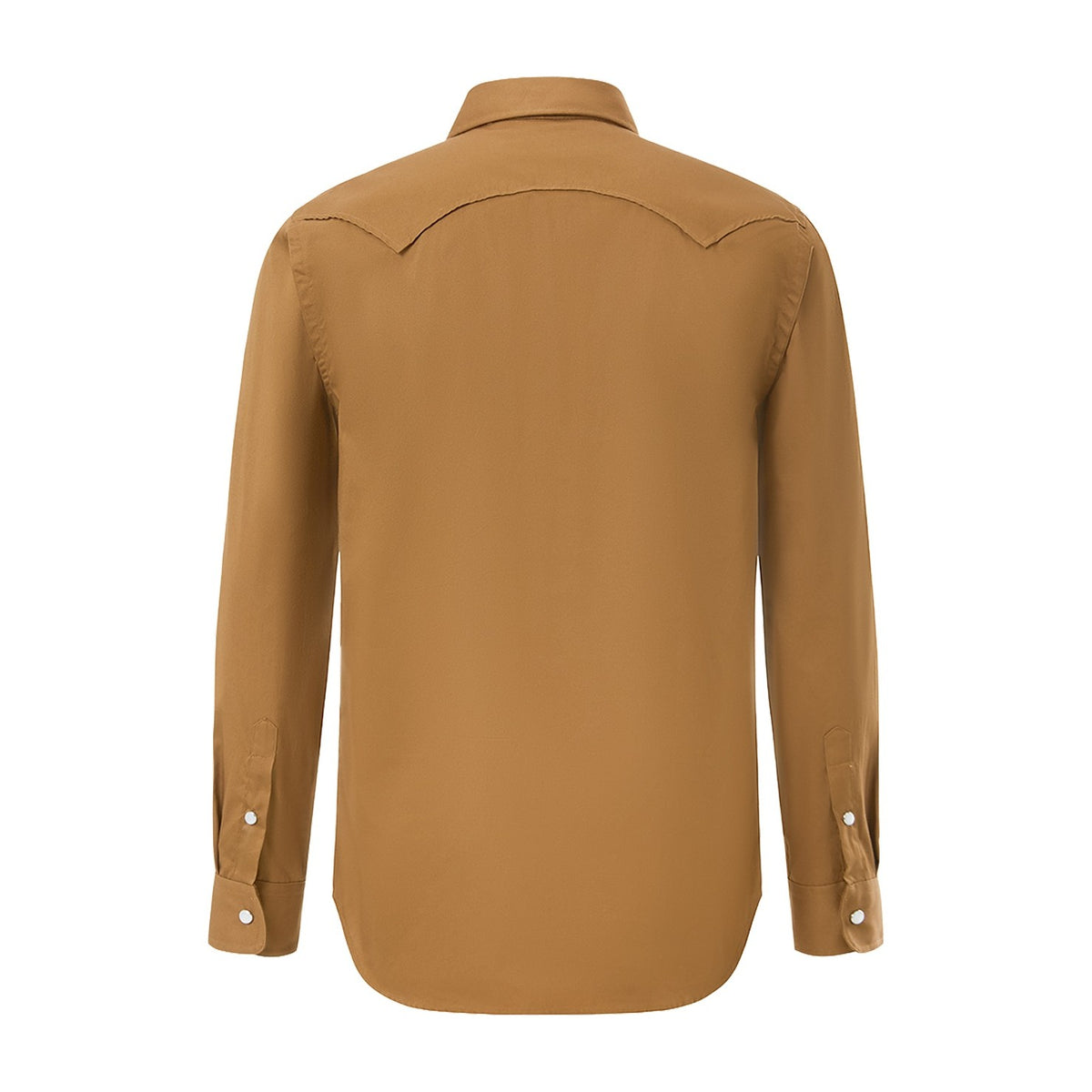 Pilbara Western Mens Snap Button Long Sleeve Shirt RMPW035 in Terracotta, back view