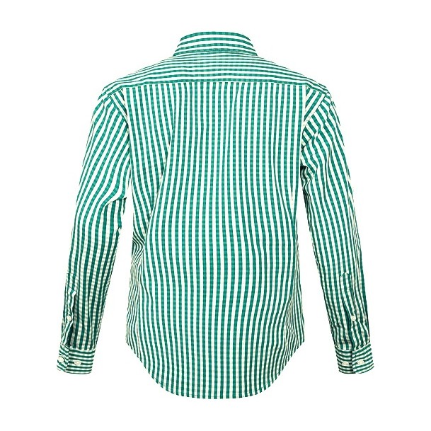 Pilbara Womens Check Long Sleeve Shirt RMPC003 in Emerald/White Check, back view