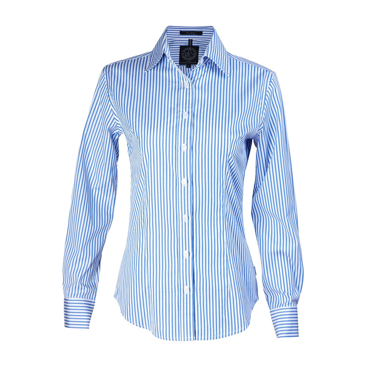 Pilbara Womens Long Sleeve Shirt RMPC013 in Blue/White Stripe