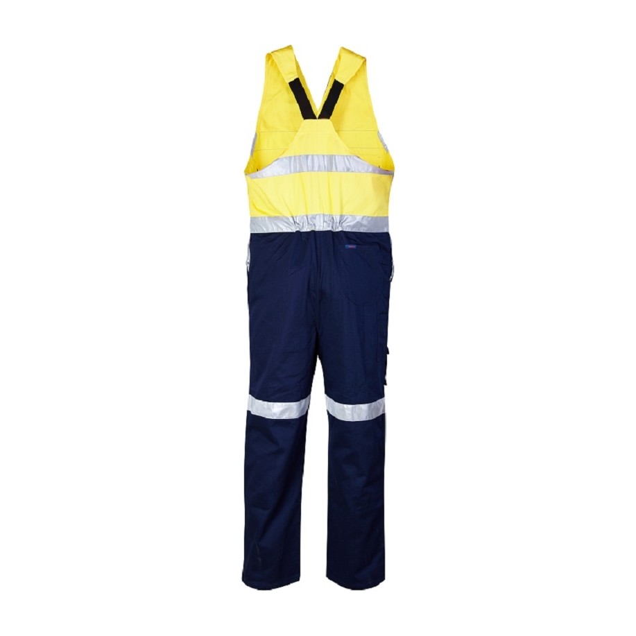 Ritemate 2 Tone Action Back Overall 50MM Reflective Tape RM909AR in Yellow/Navy, back view