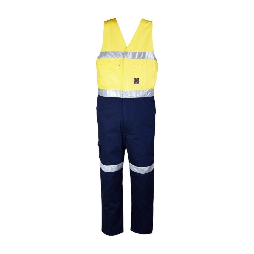 Ritemate 2 Tone Action Back Overall 50MM Reflective Tape RM909AR in Yellow/Navy