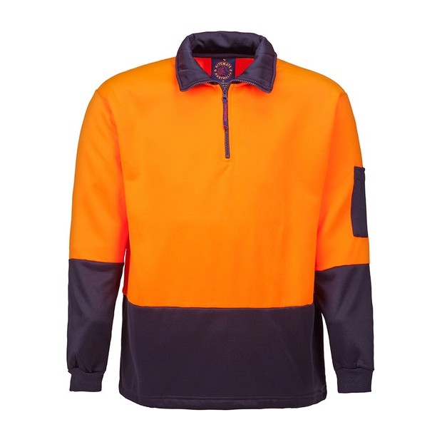 Ritemate Half Zip Fleece Pullover RM6012 in Orange/Navy