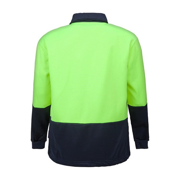 Ritemate Half Zip Fleece Pullover RM6012 in Yellow/Navy, back view