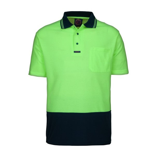 Ritemate Hi Viz Short Sleeve Polo Shirt RM2346S in Yellow/Navy