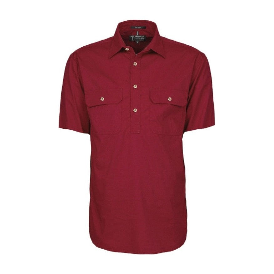 Pilbara Mens Closed Front Short Sleeve Shirt RM200CFS in Ochre