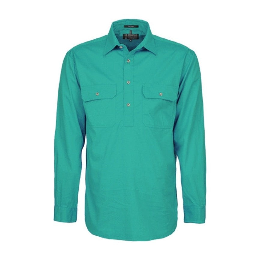 Pilbara Mens Closed Front Long Sleeve Shirt RM200CF in Jade