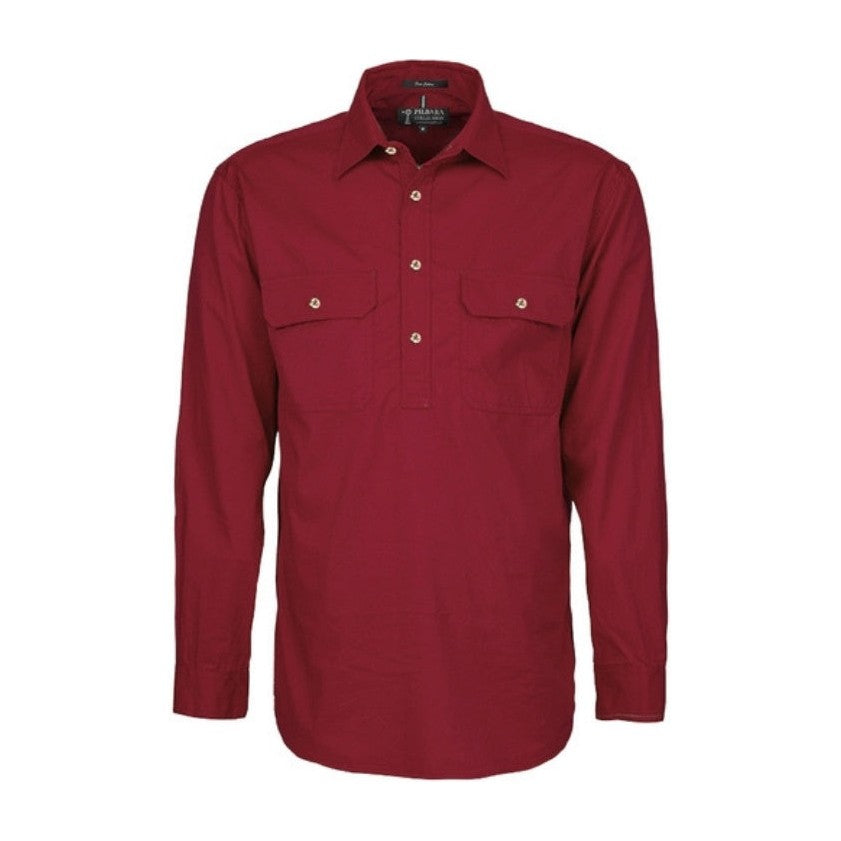 Pilbara Mens Closed Front Long Sleeve Shirt RM200CF in Ochre