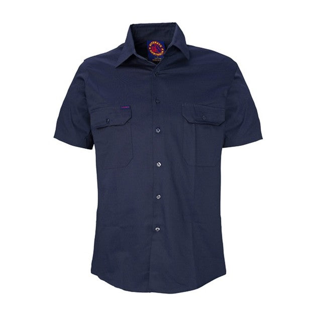 Ritemate Open Front Short Sleeve Shirt RM1000S in Navy