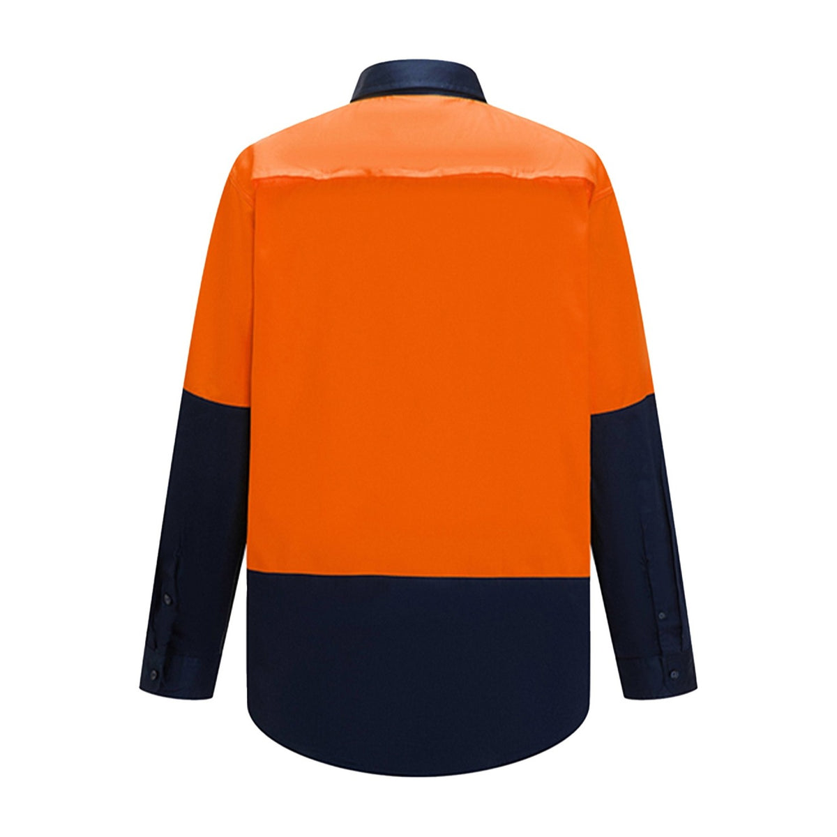 Ritemate Vented Closed Front Light Weight Long Sleeve Shirt RM107VCF in Orange/Navy, back view