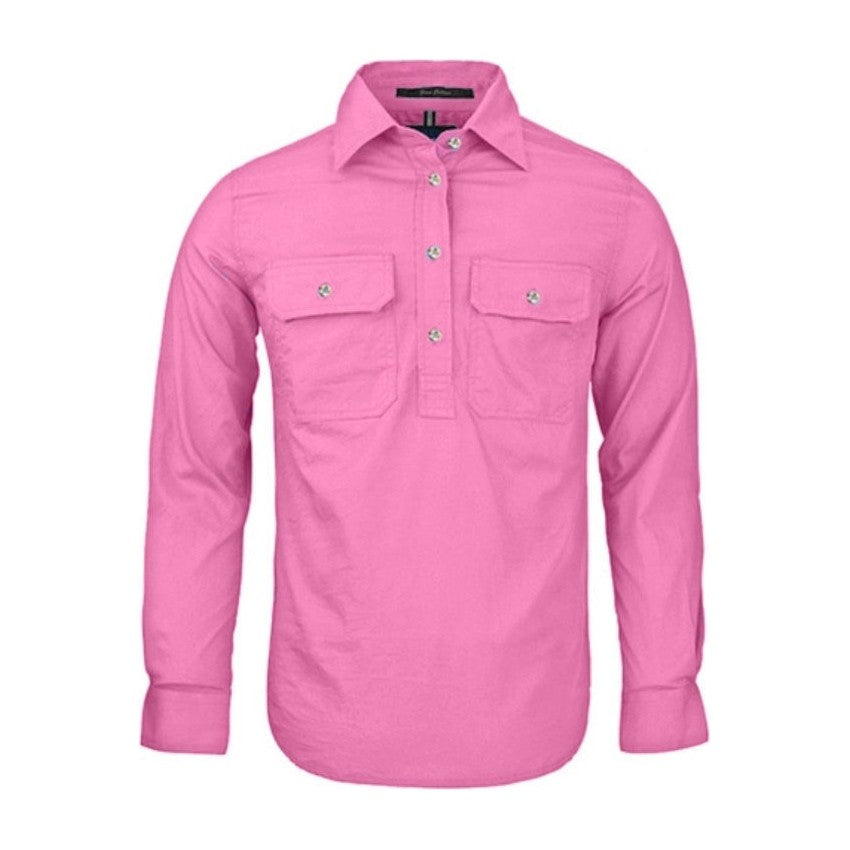 Pilbara Womens Closed Front Long Sleeve Shirt RM300CF in Blush