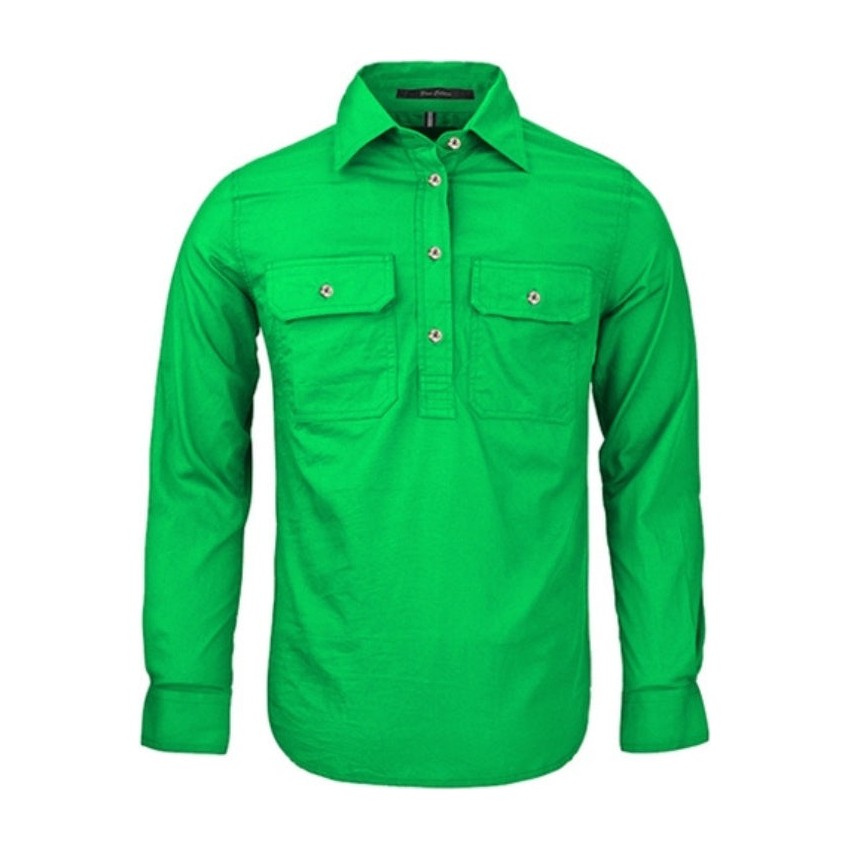 Pilbara Womens Closed Front Long Sleeve Shirt RM300CF in Emerald