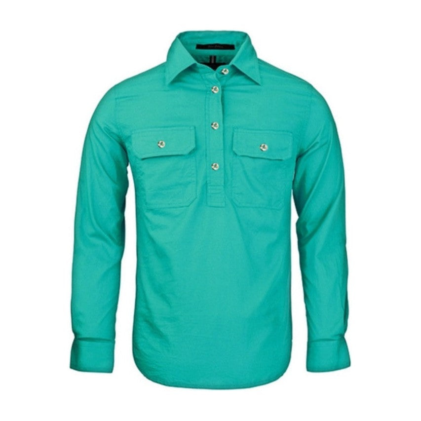 Pilbara Womens Closed Front Long Sleeve Shirt RM300CF in Jade