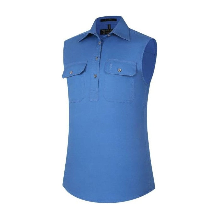 Pilbara Womens Closed Front Sleeveless Shirt RM900CF in Lavender