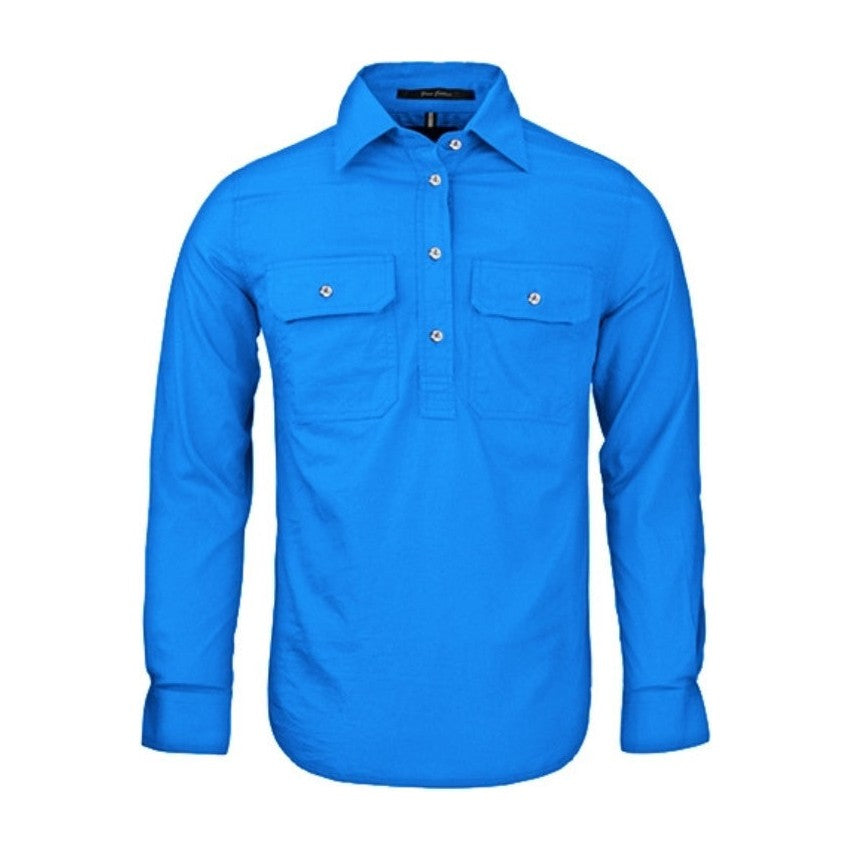 Pilbara Womens Closed Front Long Sleeve Shirt RM300CF in Light Blue