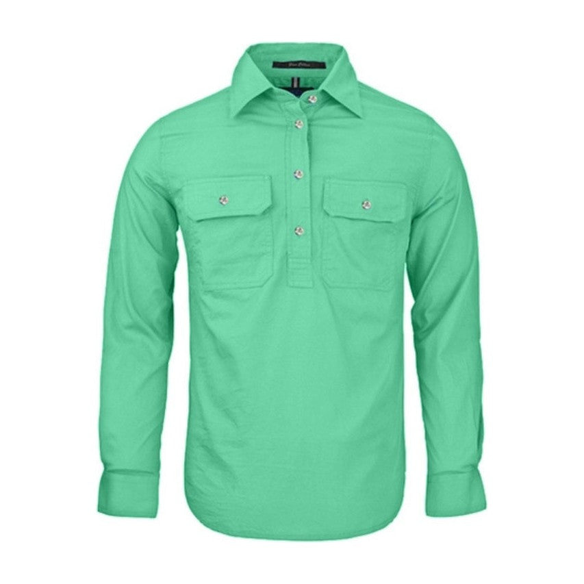 Pilbara Womens Closed Front Long Sleeve Shirt RM300CF in Mint