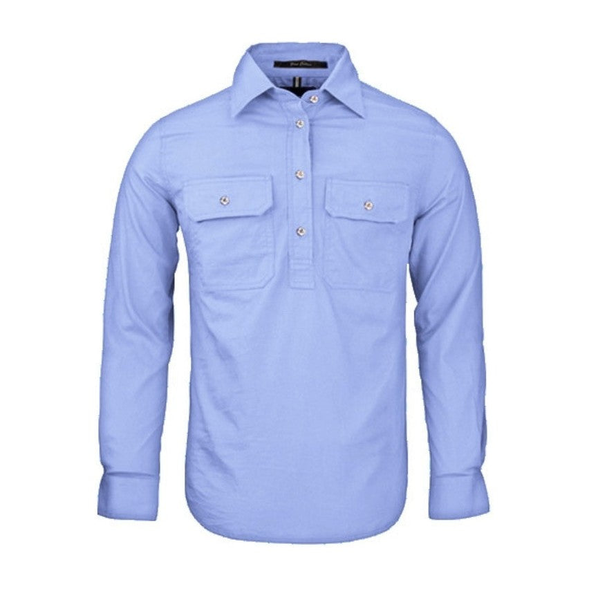 Pilbara Womens Closed Front Long Sleeve Shirt RM300CF in Pale Blue