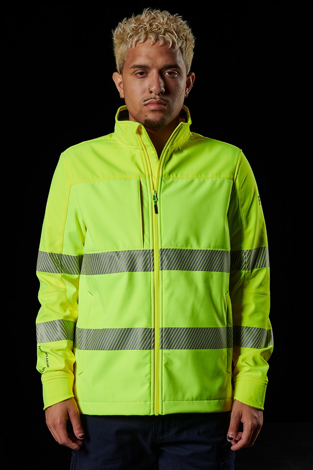 FXD WO-3T Hi-Vis Taped Soft Shell Work Jacket in Yellow