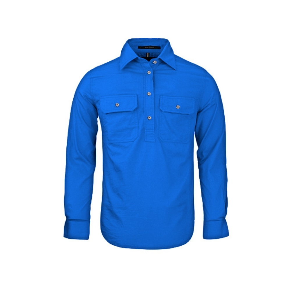 Ritemate Womens Pilbara Closed Front LS Shirt RM300CF - Cobalt Blue