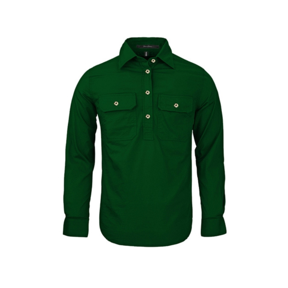Ritemate Womens Pilbara Closed Front LS Shirt RM300CF - Green