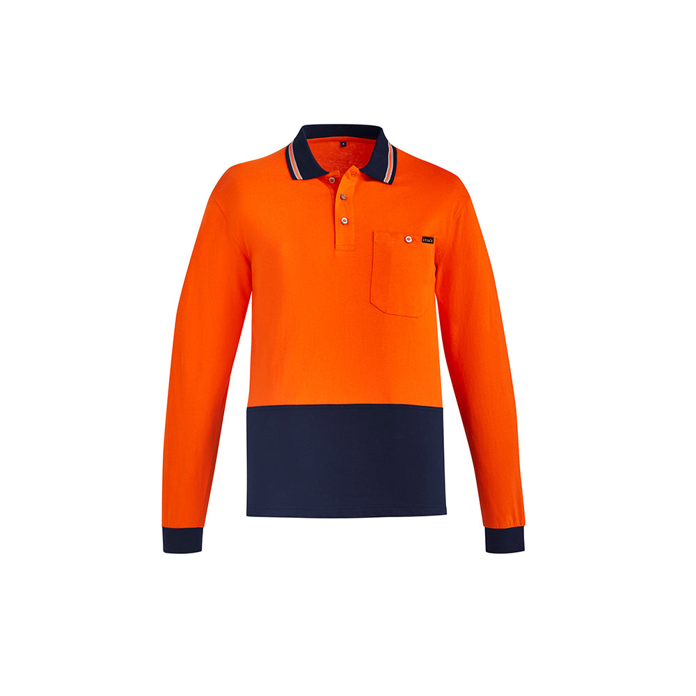 Syzmik Mens Hi Vis Cotton L/S Polo ZH430